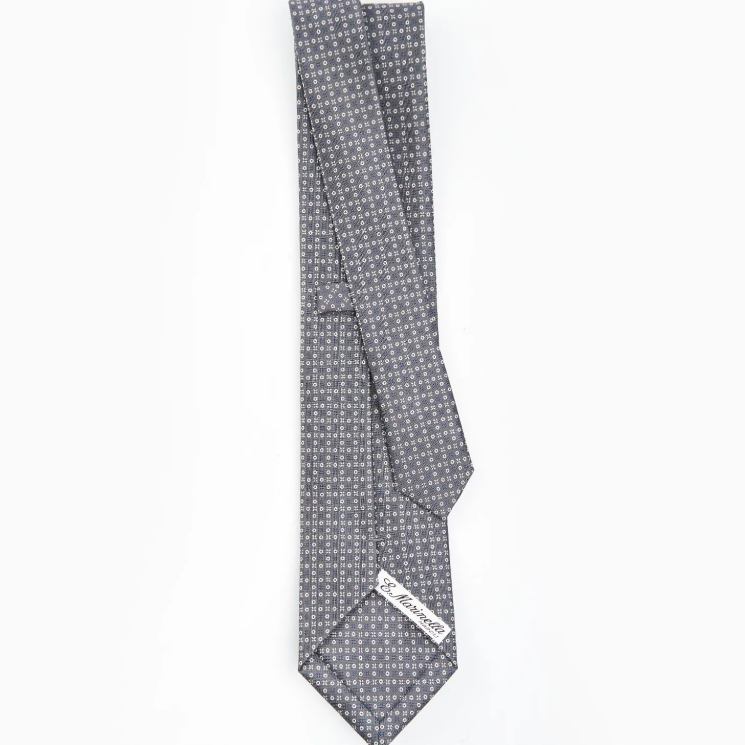 Dark Grey Sartorial Classic Silk Tie - Small Flower Designs