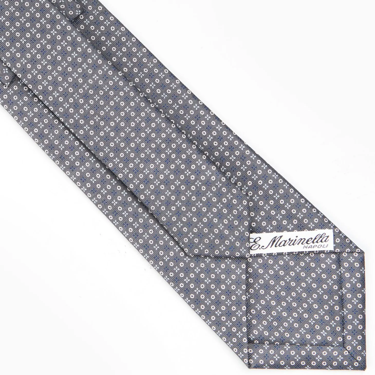 Dark Grey Sartorial Classic Silk Tie - Small Flower Designs