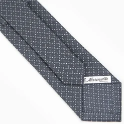 Dark Grey Sartorial Classic Silk Tie - Small Flower Pattern