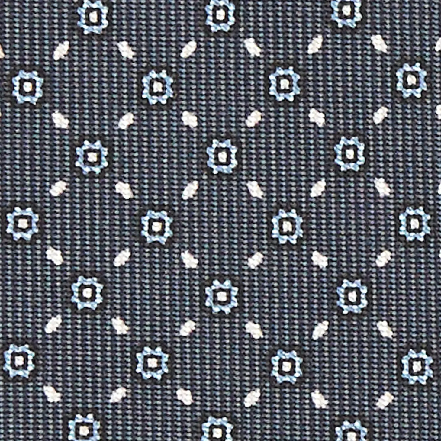 Dark Grey Sartorial Classic Silk Tie - Small Flower Pattern