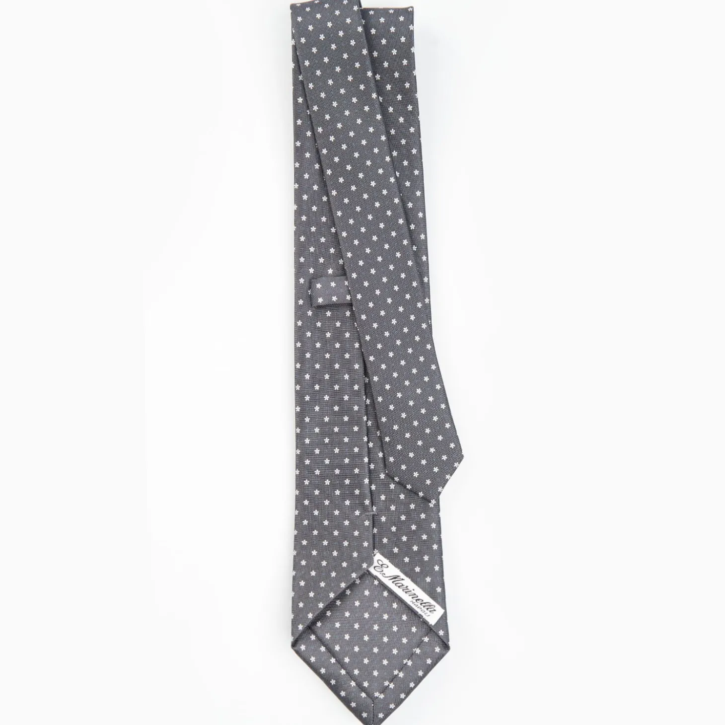 Dark Grey Sartorial Classic Silk Tie - Small Flower Pattern