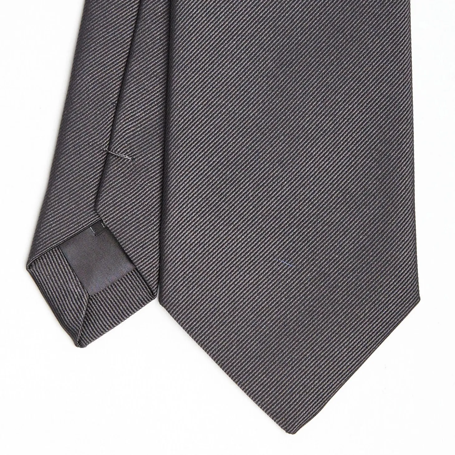 Dark Grey Sartorial Jacquard Silk Tie - Solid Colours