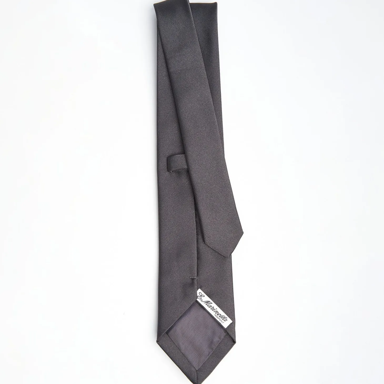 Dark Grey Sartorial Jacquard Silk Tie - Solid Colours