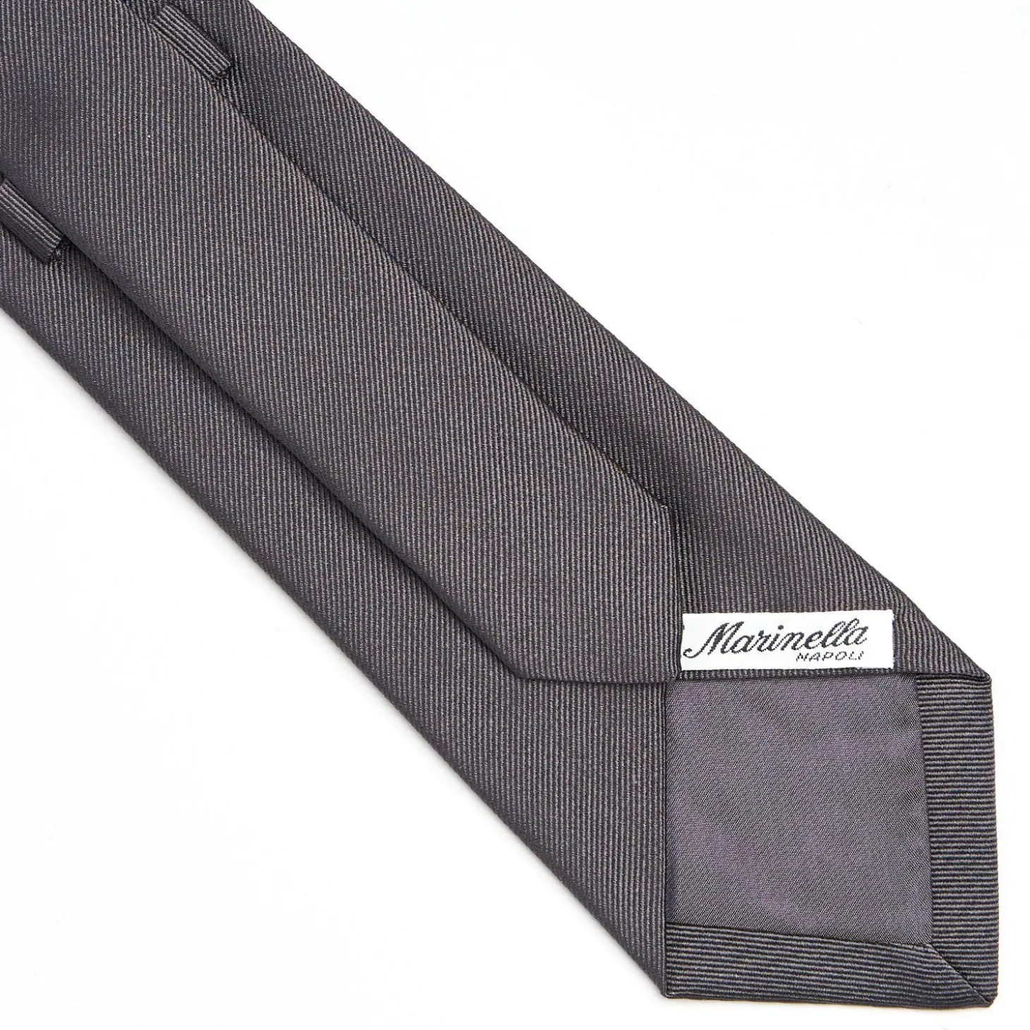 Dark Grey Sartorial Jacquard Silk Tie - Solid Colours