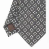 Dark Grey Sartorial Linen Tie - Geometric Large Patterns