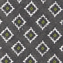 Dark Grey Sartorial Linen Tie - Geometric Large Patterns