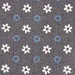 Dark Grey Silk Ascot Tie - Small Flower Designs