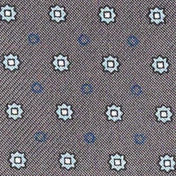 Dark Grey Silk Ascot Tie - Small Flower Designs