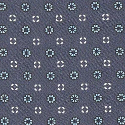 Dark Grey Silk Ascot Tie - Small Flower Pattern