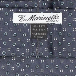 Dark Grey Silk Ascot Tie - Small Flower Pattern