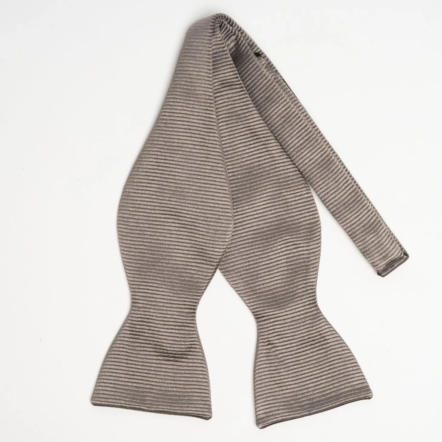Dark Grey Silk Bowtie To Self-Tie - Solid Color