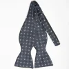 Dark Grey Silk Bowtie To Self-Tie Small Flower Pattern