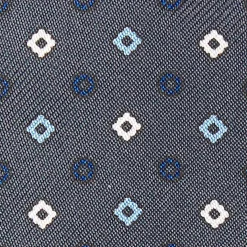 Dark Grey Silk Bowtie To Self-Tie Small Flower Pattern