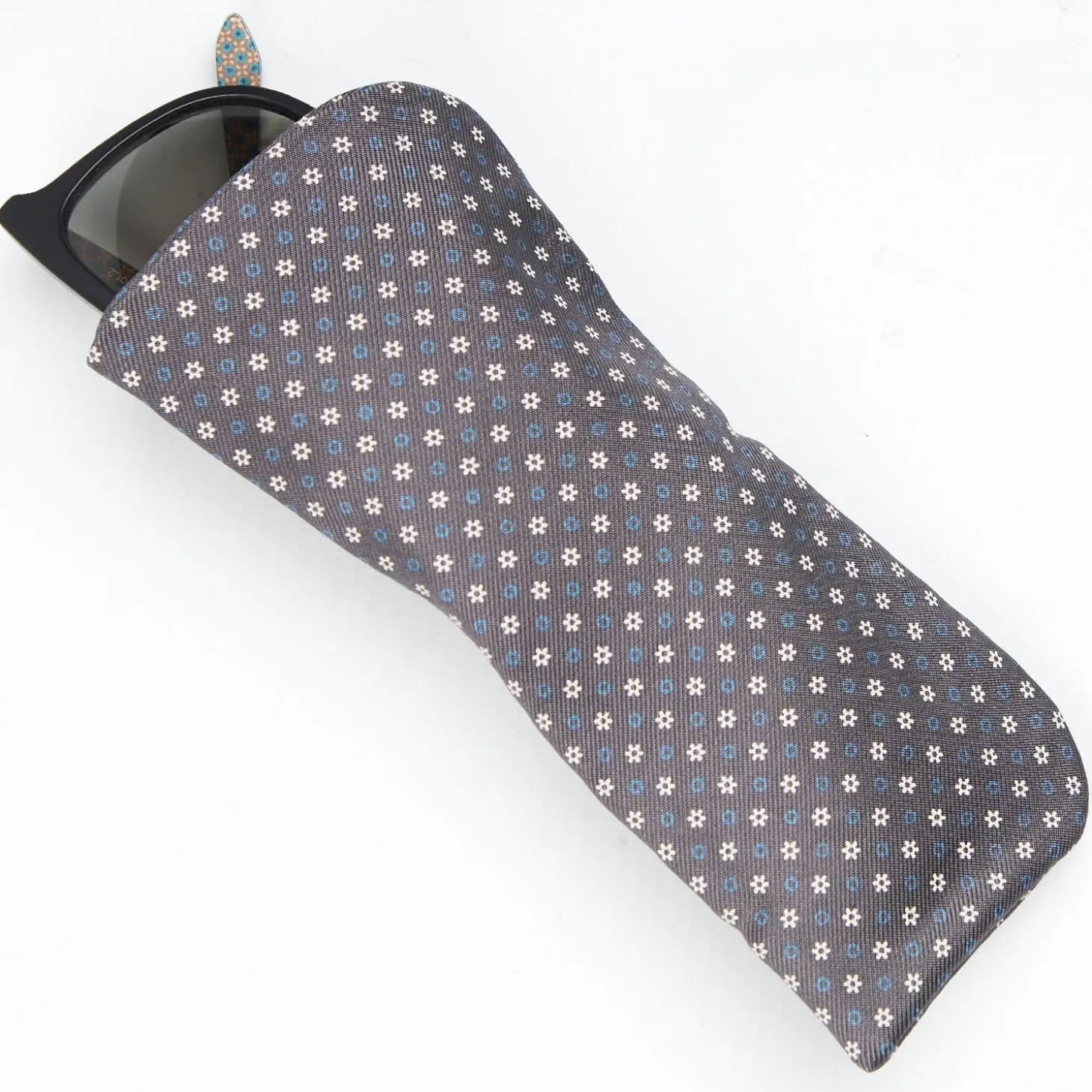 Dark Grey Silk Glasses Case