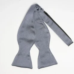 Dark Grey Silk Satin Bowtie To Self-Tie - Solid Color