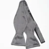 Dark Grey Silk Satin Bowtie To Self-Tie - Solid Color