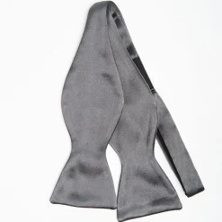 Dark Grey Silk Satin Bowtie To Self-Tie - Solid Color