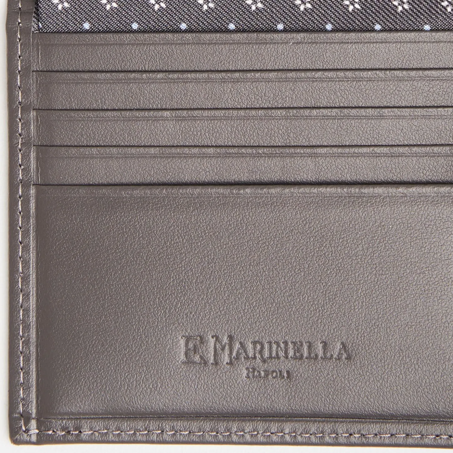 Dark Grey Small Wallet In Silk And Leather