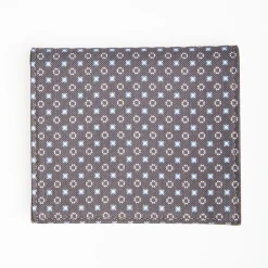 Dark Grey Small Wallet In Silk And Leather