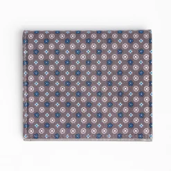 Dark Grey Small Wallet In Silk And Leather
