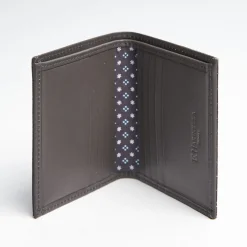 Dark Grey Small Wallet In Silk And Leather