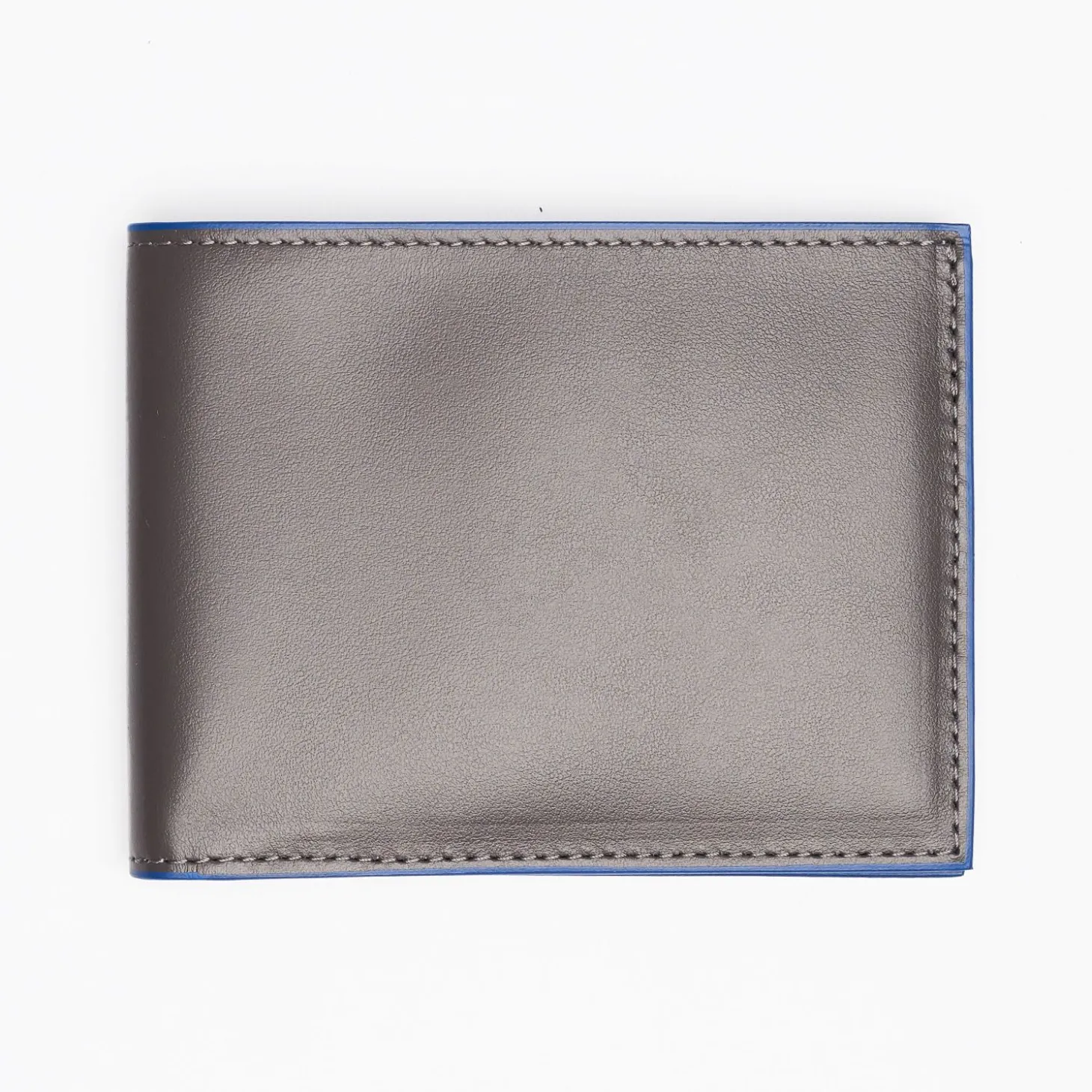 Dark Grey Smooth Leather Horizontal Wallet