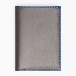 Dark Grey Smooth Leather Vertical Wallet