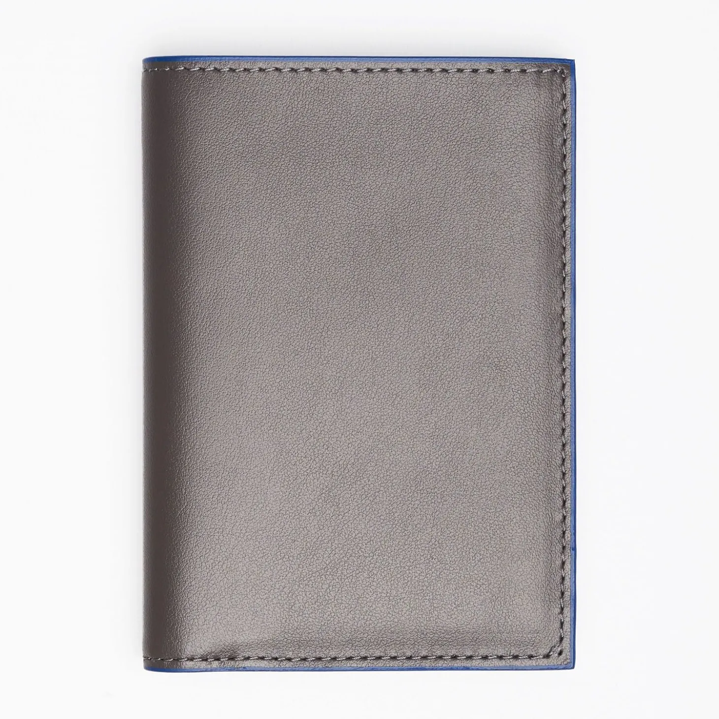 Dark Grey Smooth Leather Vertical Wallet