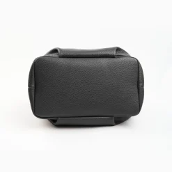 Dark Grey Textured Leather Soft Bag