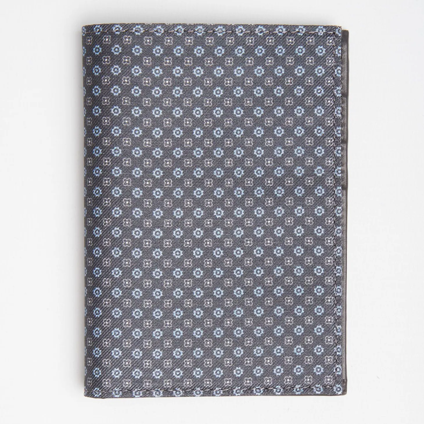 Dark Grey Vertical Wallet In Silk And Leather