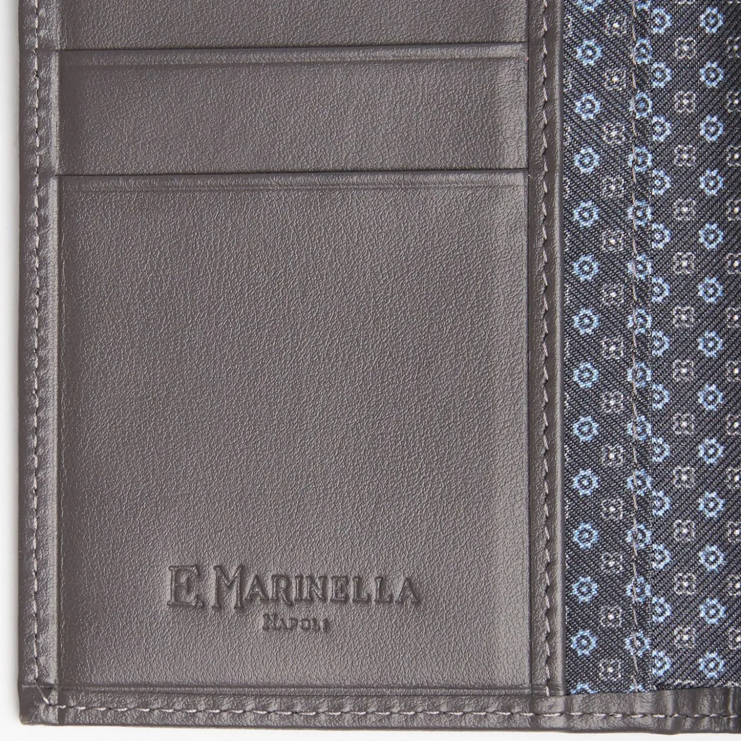 Dark Grey Vertical Wallet In Silk And Leather