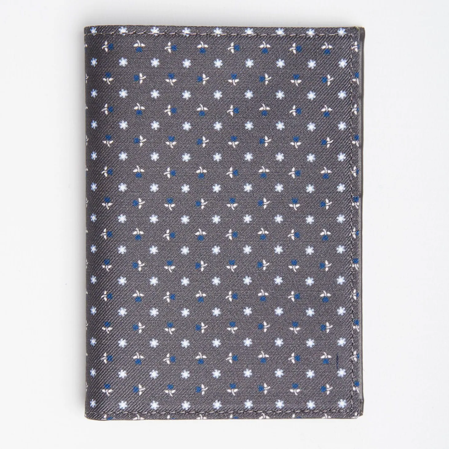 Dark Grey Vertical Wallet In Silk And Leather