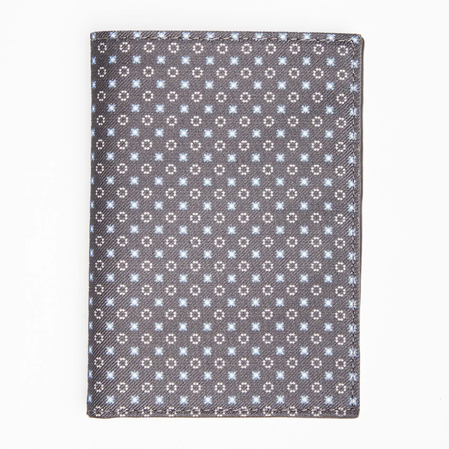 Dark Grey Vertical Wallet In Silk And Leather