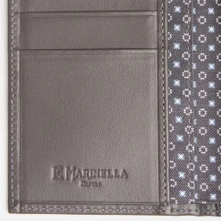 Dark Grey Vertical Wallet In Silk And Leather