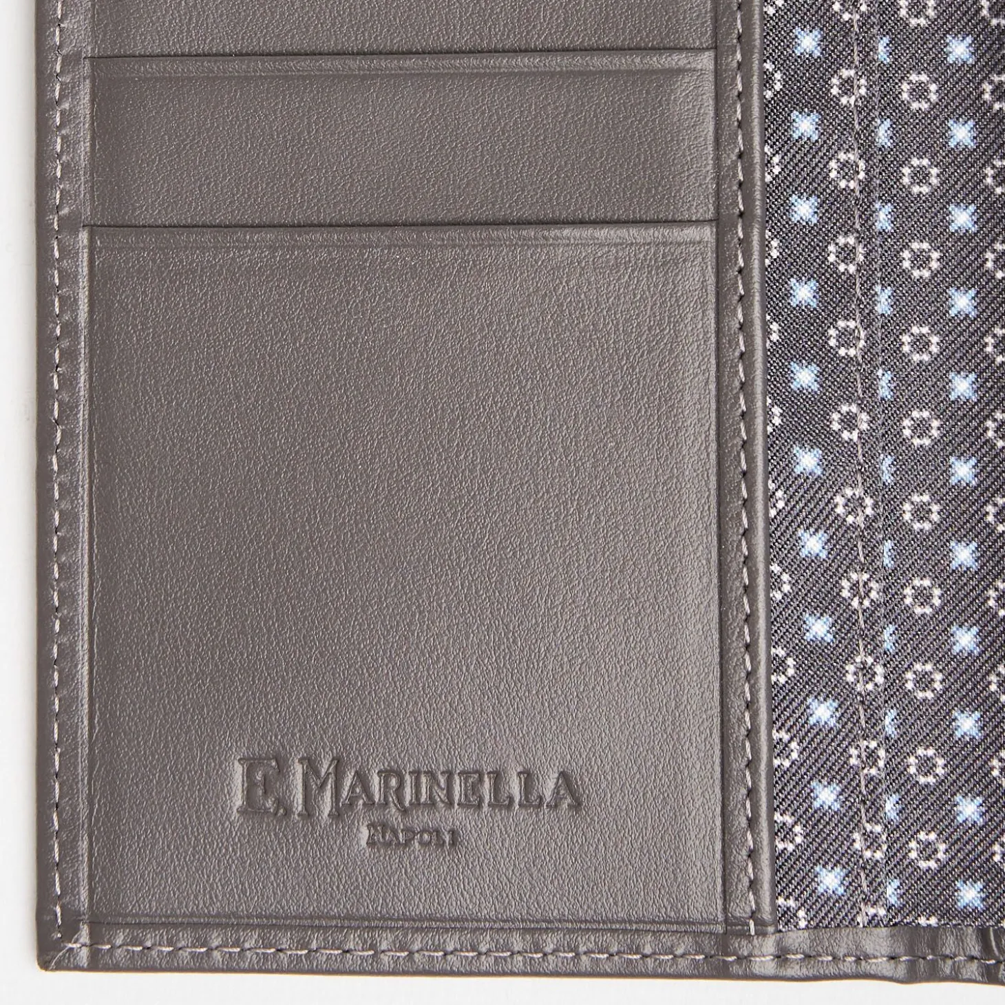 Dark Grey Vertical Wallet In Silk And Leather