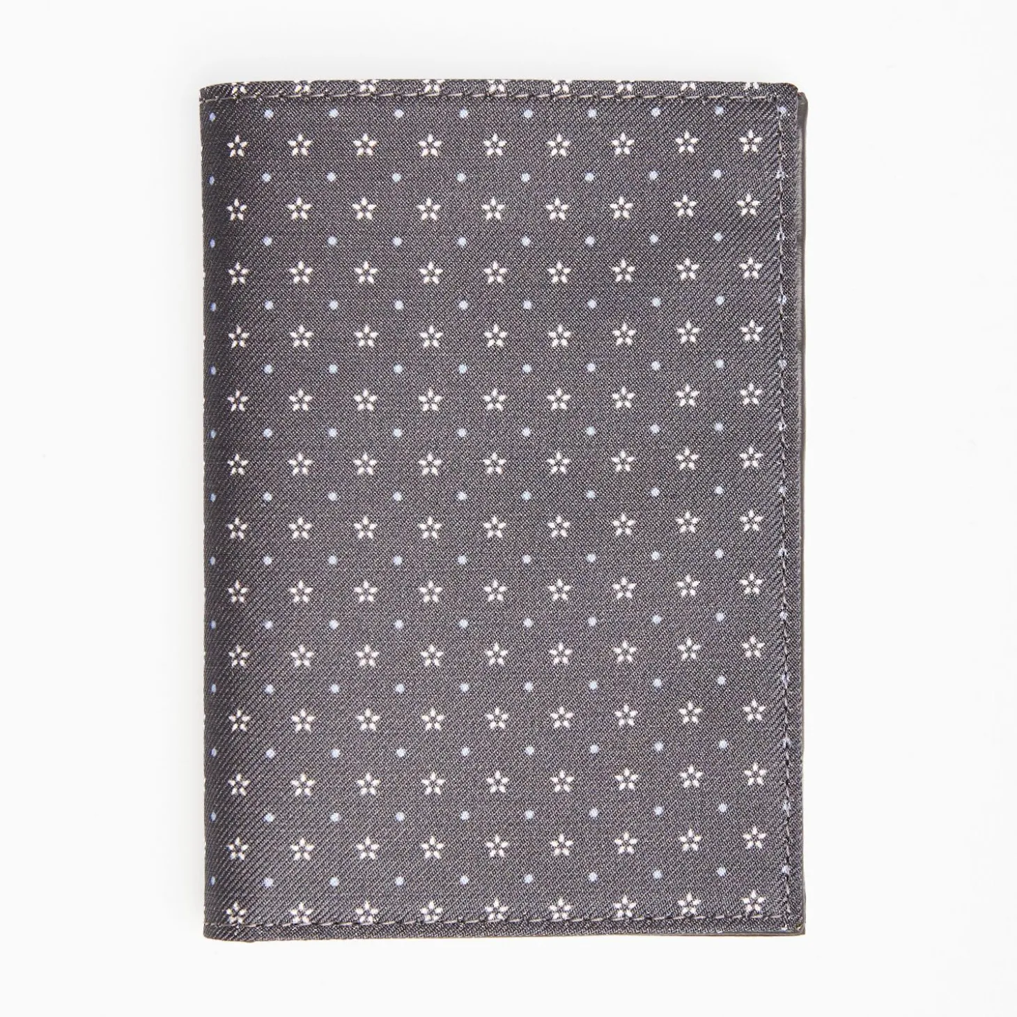 Dark Grey Vertical Wallet In Silk And Leather