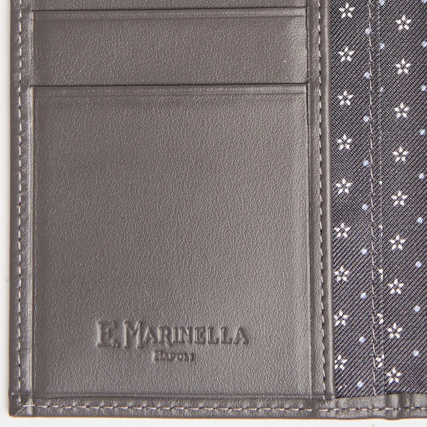 Dark Grey Vertical Wallet In Silk And Leather