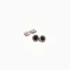 Double Octagonal Cufflinks With Onyx In Silver