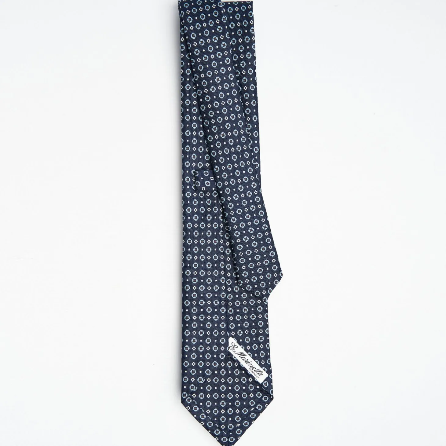 Drak Blue Sartorial Classic Silk Tie Small Flower Pattern