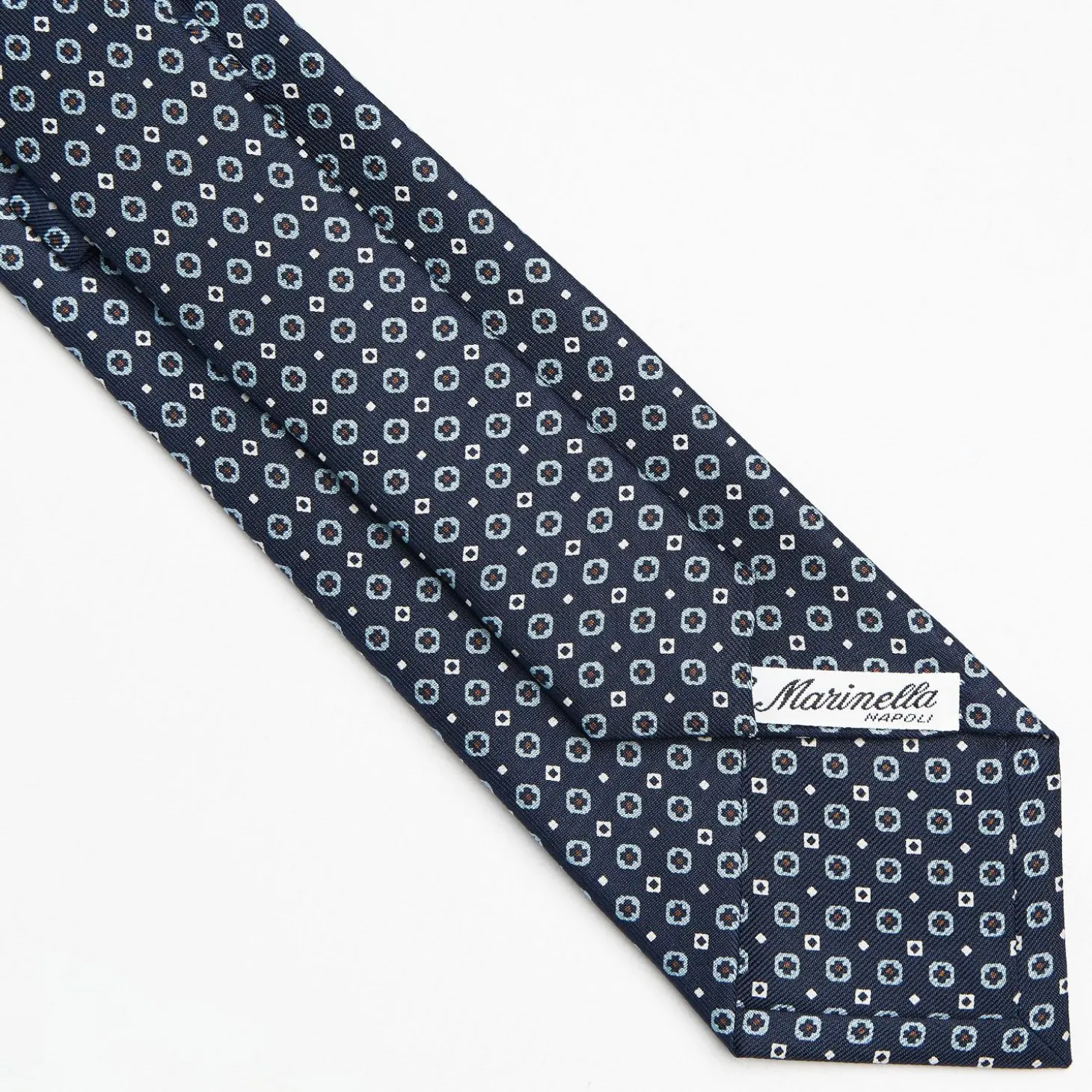 Drak Blue Sartorial Classic Silk Tie Small Flower Pattern