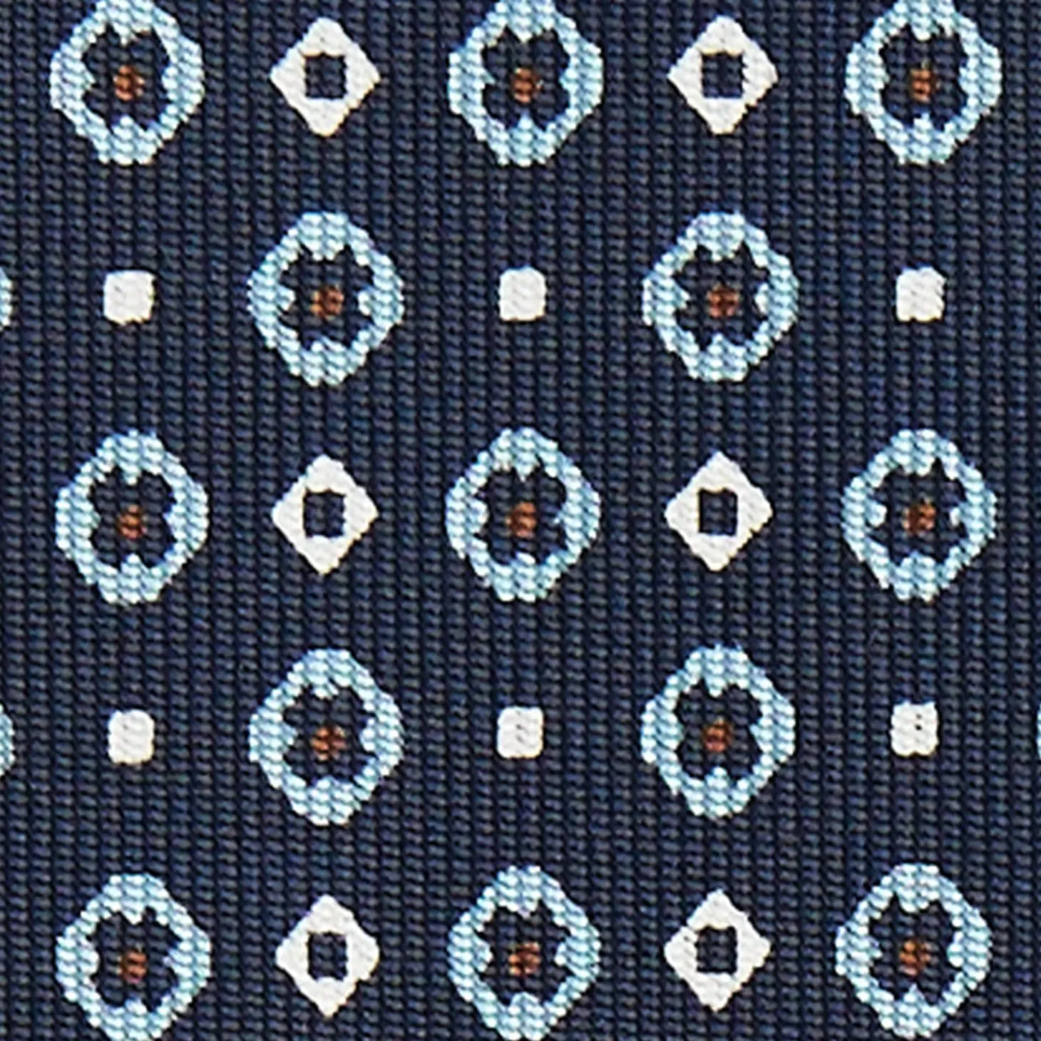Drak Blue Sartorial Classic Silk Tie Small Flower Pattern