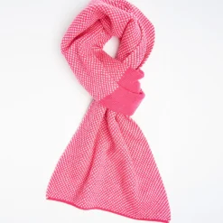 Fuchsia And Beige Cashmere Neck Warmer