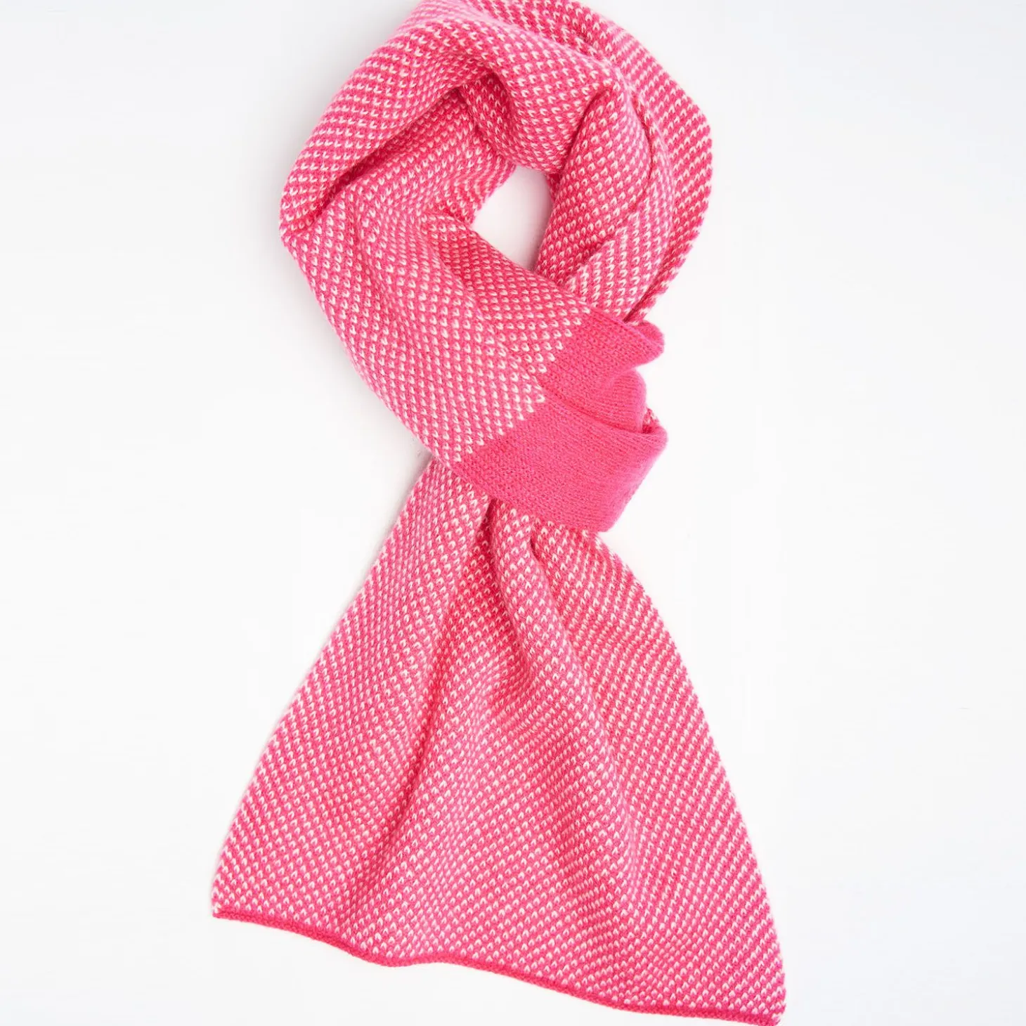 Fuchsia And Beige Cashmere Neck Warmer
