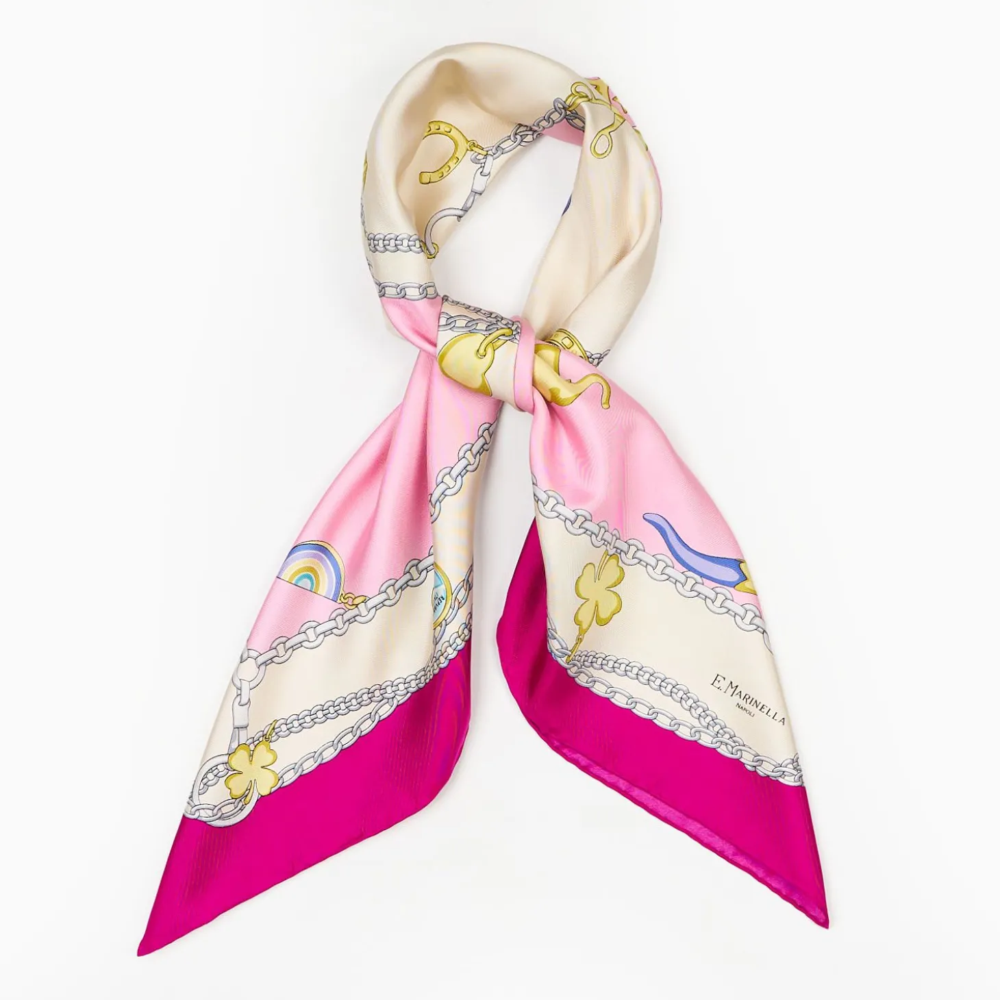 Fuchsia And Pink Silk Scarf 90 - Luchy Charms