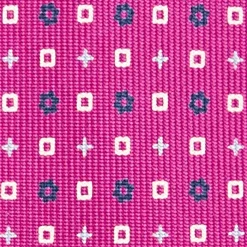 Fuchsia 5 Fold Sartorial Silk Tie - Small Flower Pattern