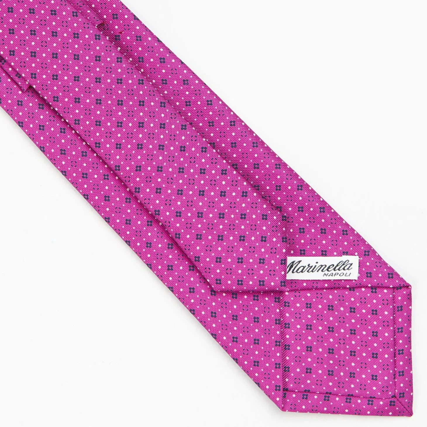 Fuchsia Sartorial Classic Silk Tie - Small Flower Pattern