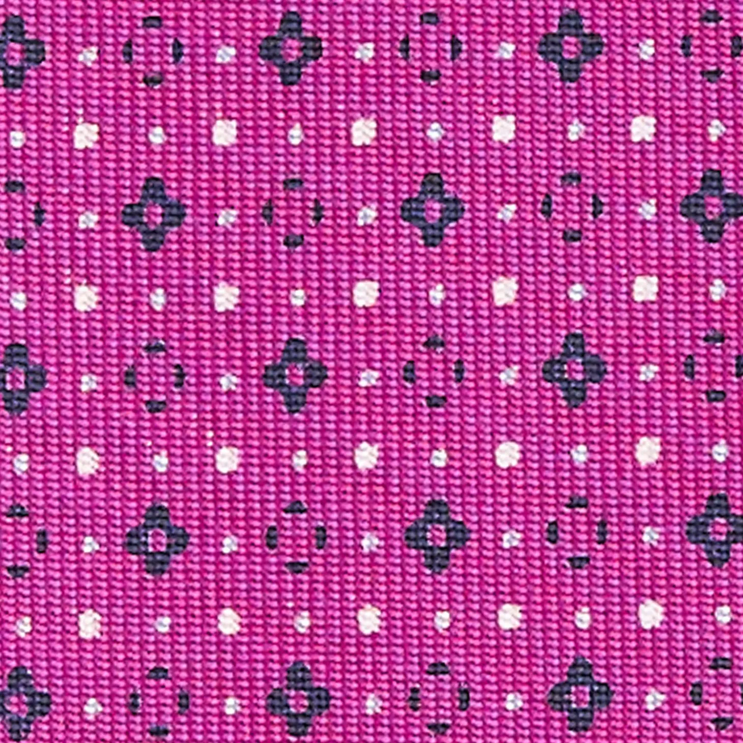 Fuchsia Sartorial Classic Silk Tie - Small Flower Pattern