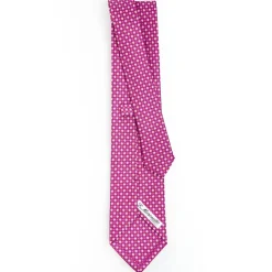 Fuchsia Sartorial Classic Silk Tie - Small Flower Pattern