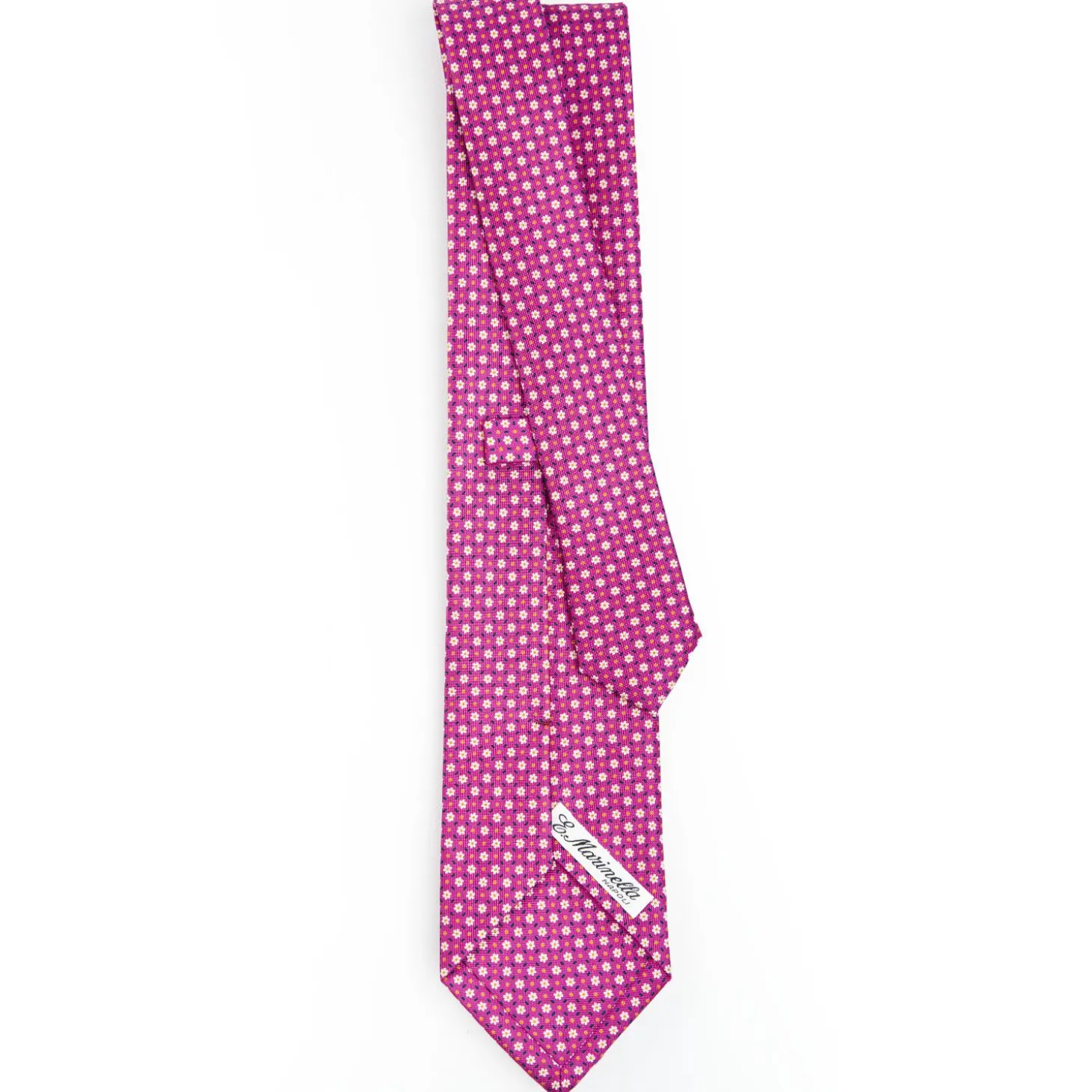 Fuchsia Sartorial Classic Silk Tie - Small Flower Pattern