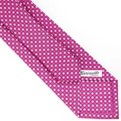 Fuchsia Sartorial Classic Silk Tie - Small Flower Pattern